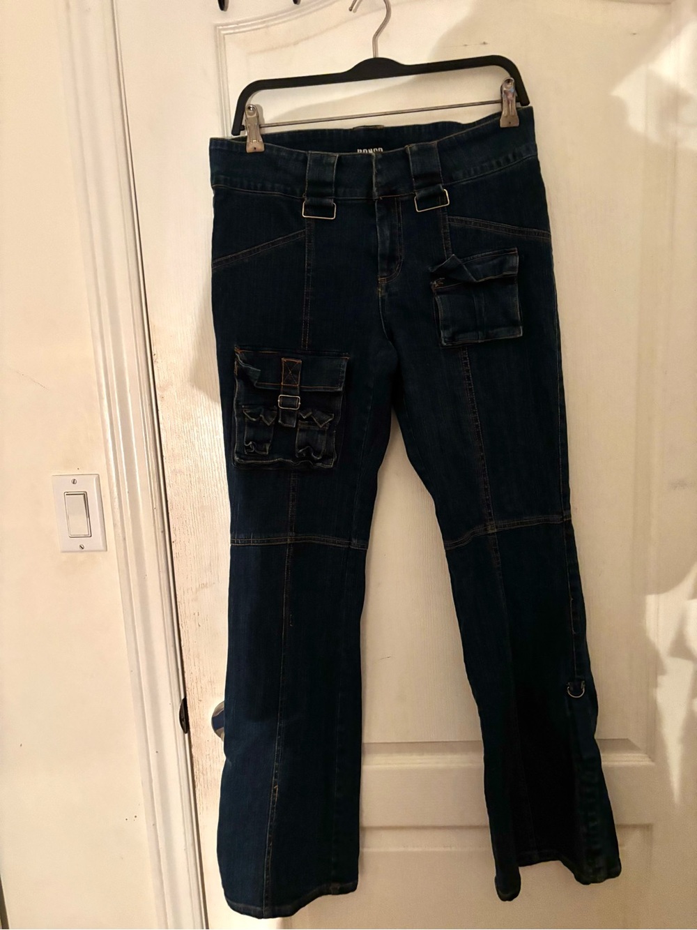 BONGO Dark Blue Wide-Leg Cargo Jeans